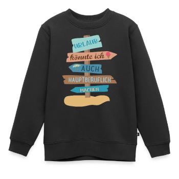 Urlaub - Kinder Premium Organic Sweatshirt - Schwarz - Vorne - AI Model Kid Female (0cm)