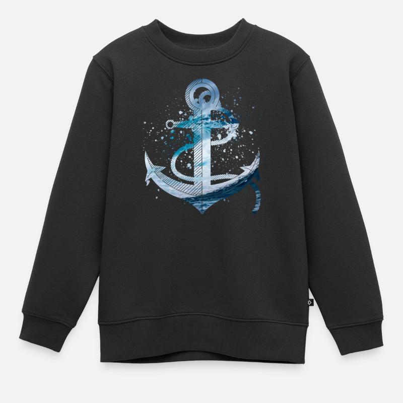 ancre - Sweat Premium enfant bio - noir