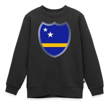 Curacao (Wappen) - Kinder Premium Organic Sweatshirt - Schwarz - Vorne - AI Model Kid Female (0cm)