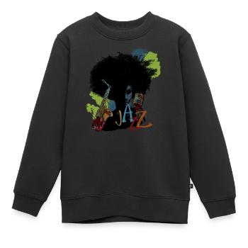 Jazz - Kinder Premium Organic Sweatshirt - Schwarz - Vorne - AI Model Kid Female (0cm)