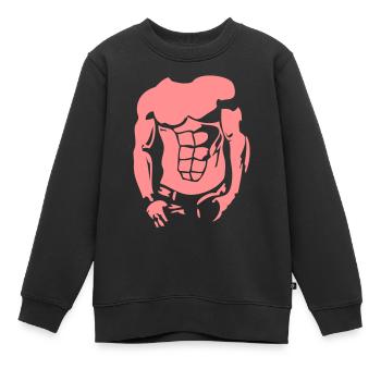 corps muscle2 - Sweat Premium enfant bio - noir - Devant - AI Model Kid Female (0cm)