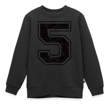 5 five fuenf black schwarz (de) - Kinder Premium Organic Sweatshirt - Schwarz - Vorne - AI Model Kid Female (0cm)