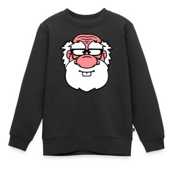 opa alt grossvater papa hornbrille bart nerd geek - Kinder Premium Organic Sweatshirt - Schwarz - Vorne - AI Model Kid Female (0cm)