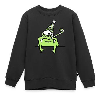 text rahmen schreiben mauer geburtstag alleine ein - Kinder Premium Organic Sweatshirt - Schwarz - Vorne - AI Model Kid Female (0cm)