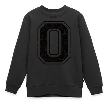 Buchstabe O im Vintage-Shabby-Chic - Kinder Premium Organic Sweatshirt - Schwarz - Vorne - AI Model Kid Female (0cm)