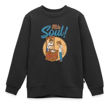 Sell your soul teufel retro vintage ironie ritual - Kinder Premium Organic Sweatshirt - Schwarz - Vorne - AI Model Kid Female (0cm)
