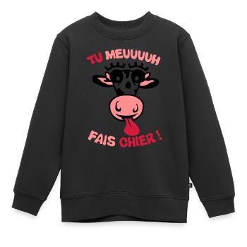 Sie Kuhscheiße Begriff muhen - Kinder Premium Organic Sweatshirt - Schwarz - Vorne - AI Model Kid Female (0cm)