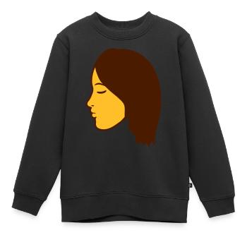 face head female woman girl girl pretty s - Kids Premium Organic Sweatshirt - black - Front - AI Model Kid Female (0cm)