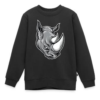 Rino / Rhino - Sweat Premium enfant bio - noir - Devant - AI Model Kid Female (0cm)