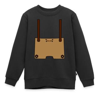 Meine erste Lederhose (hinten) - Kinder Premium Organic Sweatshirt - Schwarz - Vorne - AI Model Kid Female (0cm)