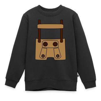 Meine erste Lederhose (vorne) - Kinder Premium Organic Sweatshirt - Schwarz - Vorne - AI Model Kid Female (0cm)
