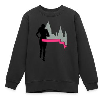 Marathon - Mayence - coureur - Exécuter - Run - 3C - Sweat Premium enfant bio - noir - Devant - AI Model Kid Female (0cm)