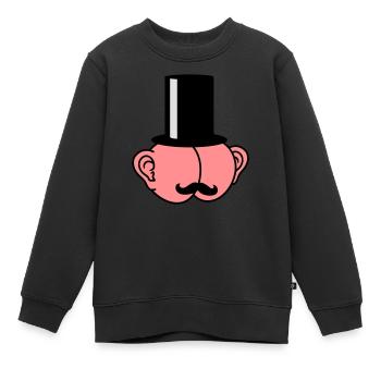 Sir Ass With Ears - Kinder Premium Organic Sweatshirt - Schwarz - Vorne - AI Model Kid Female (0cm)