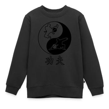 Kung Fu - Kinder Premium Organic Sweatshirt - Schwarz - Vorne - AI Model Kid Female (0cm)