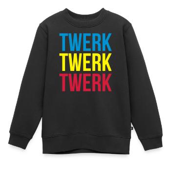 twerk twerk twerk - Sweat Premium enfant bio - noir - Devant - AI Model Kid Female (0cm)