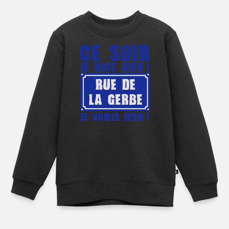 ajouter age ans rue gerbe bois vomis alcool - Sweat Premium enfant bio - noir
