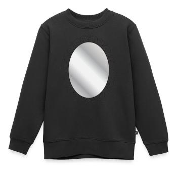Miroir - Sweat Premium enfant bio - noir - Devant - AI Model Kid Female (0cm)