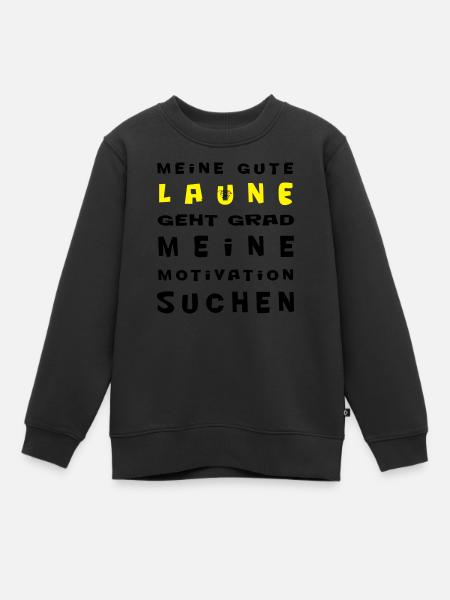 Meine gute Laune - Kinder Premium Organic Sweatshirt - Schwarz