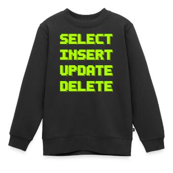 SQL pixelart - Kinder Premium Organic Sweatshirt - Schwarz - Vorne - AI Model Kid Female (0cm)