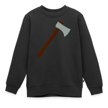 Hache - Sweat Premium enfant bio - noir - Devant - AI Model Kid Female (0cm)
