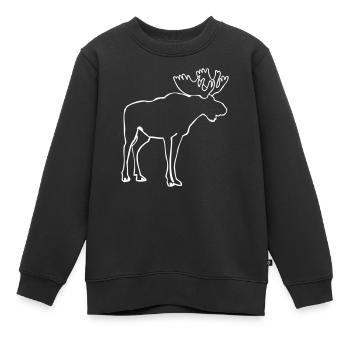 Elch - Moose - Elk - Kinder Premium Organic Sweatshirt - Schwarz - Vorne - AI Model Kid Female (0cm)