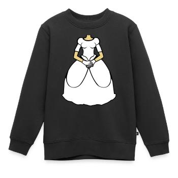 robe de mariée clipart jupe robe prince de mariage - Sweat Premium enfant bio - noir - Devant - AI Model Kid Female (0cm)