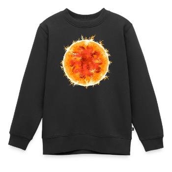 Feuerball Sonne Symbol Sommer Weltall Weltraum - Kinder Premium Organic Sweatshirt - Schwarz - Vorne - AI Model Kid Female (0cm)