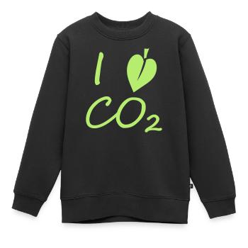 i love full green CO2 - Kinder Premium Organic Sweatshirt - Schwarz - Vorne - AI Model Kid Female (0cm)