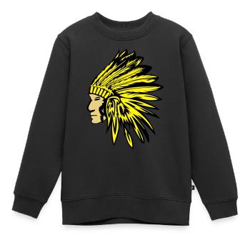 indianer - Kinder Premium Organic Sweatshirt - Schwarz - Vorne - AI Model Kid Female (0cm)