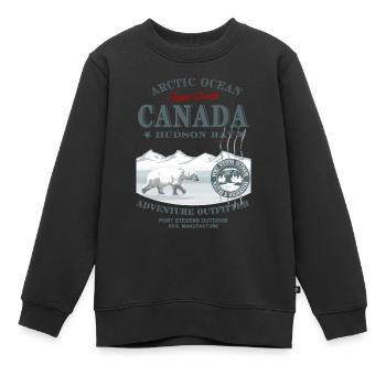 Polar Bear - Canada - Kinder Premium Organic Sweatshirt - Schwarz - Vorne - AI Model Kid Female (0cm)