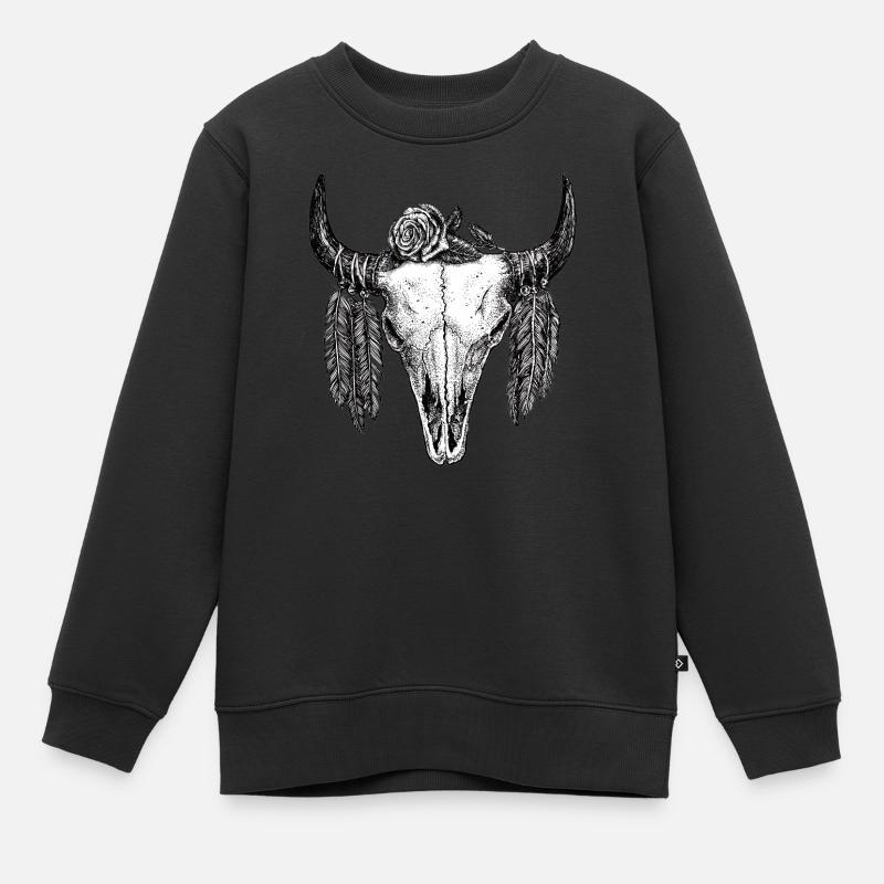 Skull Tattoo II - Kinder Premium Organic Sweatshirt - Schwarz