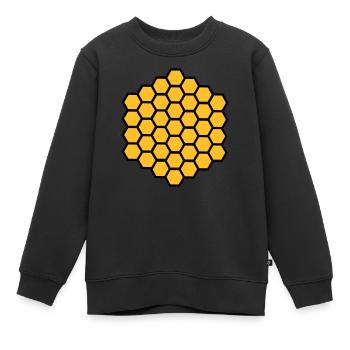 Gaufre - Sweat Premium enfant bio - noir - Devant - AI Model Kid Female (0cm)