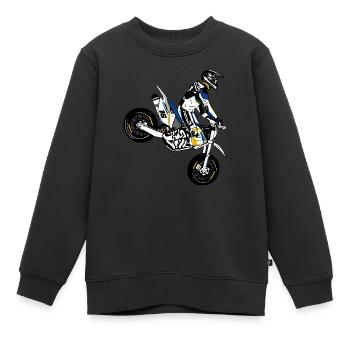 Supermoto - Kinder Premium Organic Sweatshirt - Schwarz - Vorne - AI Model Kid Female (0cm)