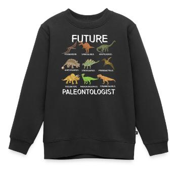 Future paleontologist - future Dino researchers - Kids Premium Organic Sweatshirt - black - Front - AI Model Kid Female (0cm)