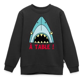 Hungriger Hai! - Kinder Premium Organic Sweatshirt - Schwarz - Vorne - AI Model Kid Female (0cm)