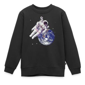 Astronaute dans l'espace - Sweat Premium enfant bio - noir - Devant - AI Model Kid Female (0cm)