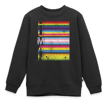 Human Gay Pride - Sweat Premium enfant bio - noir - Devant - AI Model Kid Female (0cm)