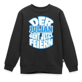 Julian - Kinder Premium Organic Sweatshirt - Schwarz - Vorne - AI Model Kid Female (0cm)