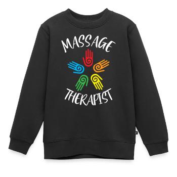 Massage Therapie Hand - Kinder Premium Organic Sweatshirt - Schwarz - Vorne - AI Model Kid Female (0cm)