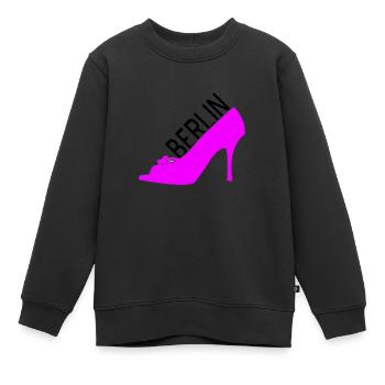 Berlin - Sweat Premium enfant bio - noir - Devant - AI Model Kid Female (0cm)