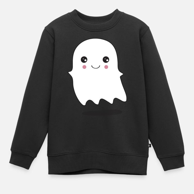 Cute Ghost - Kids Premium Organic Sweatshirt - black