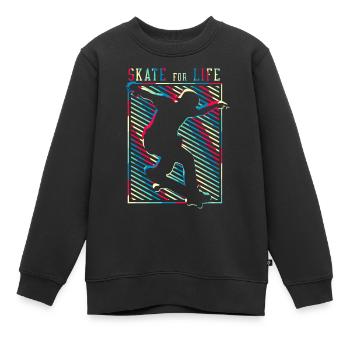 SK8R | Patinez pour la vie - Sweat Premium enfant bio - noir - Devant - AI Model Kid Female (0cm)