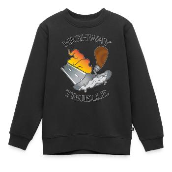Autobahnkelle - Kinder Premium Organic Sweatshirt - Schwarz - Vorne - AI Model Kid Female (0cm)