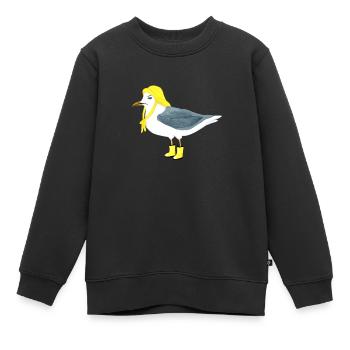 Mouette mécontente - Sweat Premium enfant bio - noir - Devant - AI Model Kid Female (0cm)