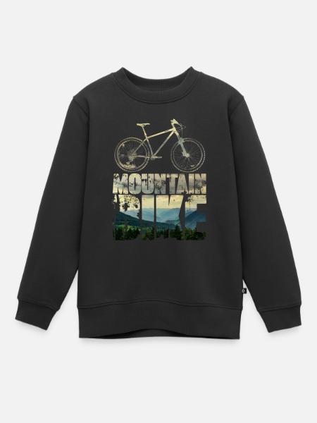 Mountain Bike - Kids Premium Organic Sweatshirt - black