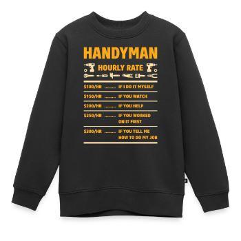 Handyman Horaire - Sweat Premium enfant bio - noir - Devant - AI Model Kid Female (0cm)