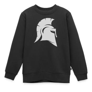 Casque gladiateur spartiate blanc. Spartan - Sweat Premium enfant bio - noir - Devant - AI Model Kid Female (0cm)