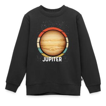 Planète Jupiter - Sweat Premium enfant bio - noir - Devant - AI Model Kid Female (0cm)