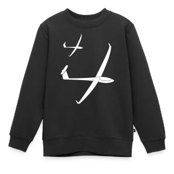 Team Segelflieger Segelflugzeug gleiten Thermik - Kinder Premium Organic Sweatshirt - Schwarz - Vorne - AI Model Kid Female (0cm)