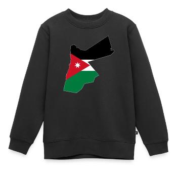 Carte du drapeau de la Jordanie - Sweat Premium enfant bio - noir - Devant - AI Model Kid Female (0cm)